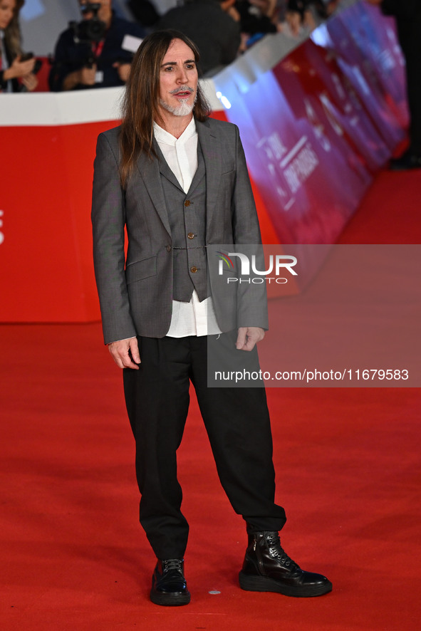 Manuel Agnelli attends the ''FINO ALLA FINE'' red carpet during the 19th Rome Film Festival at Auditorium Parco Della Musica in Rome, Italy,...