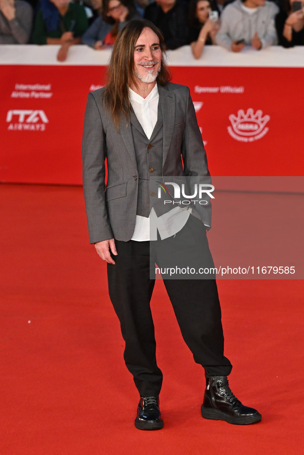 Manuel Agnelli attends the ''FINO ALLA FINE'' red carpet during the 19th Rome Film Festival at Auditorium Parco Della Musica in Rome, Italy,...