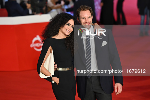 Randi Ingerman and a guest attend the ''FINO ALLA FINE'' red carpet during the 19th Rome Film Festival at Auditorium Parco Della Musica in R...