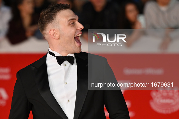 Enrico Inserra attends the ''FINO ALLA FINE'' red carpet during the 19th Rome Film Festival at Auditorium Parco Della Musica in Rome, Italy,...