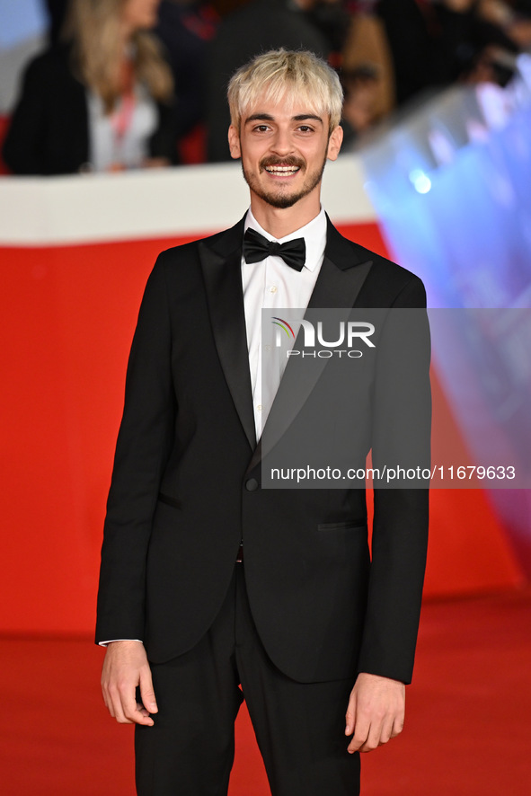 Francesco Garilli attends the ''FINO ALLA FINE'' red carpet during the 19th Rome Film Festival at Auditorium Parco Della Musica in Rome, Ita...