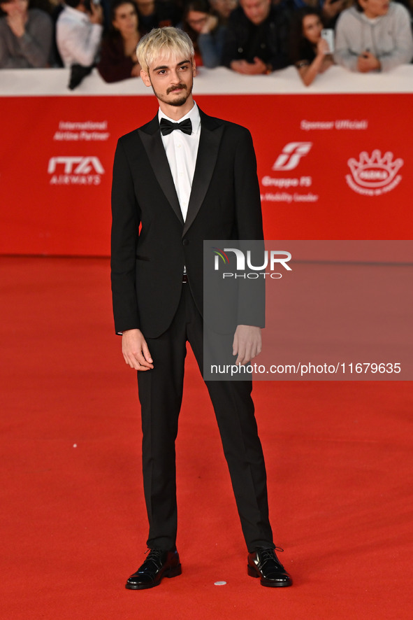 Francesco Garilli attends the ''FINO ALLA FINE'' red carpet during the 19th Rome Film Festival at Auditorium Parco Della Musica in Rome, Ita...