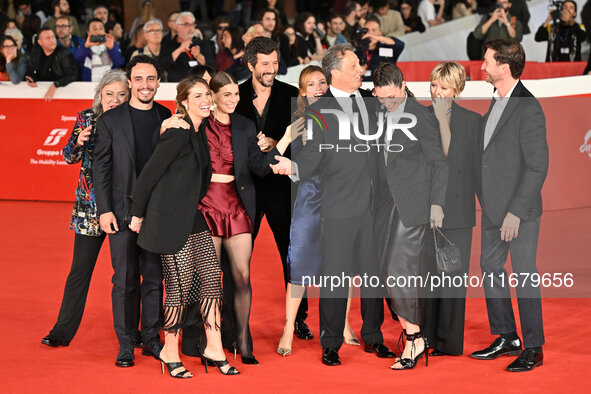 Francesco Scianna, Sveva Mariani, Gabriele Muccino, and guests attend the ''FINO ALLA FINE'' red carpet during the 19th Rome Film Festival a...