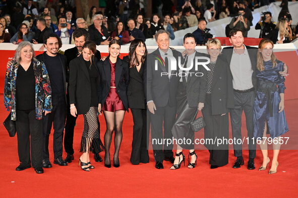 Francesco Scianna, Sveva Mariani, Gabriele Muccino, and guests attend the ''FINO ALLA FINE'' red carpet during the 19th Rome Film Festival a...