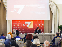 Urbano Cairo attends the press conference for the presentation of the LA7 2024/2025 schedules at Hotel Principe di Savoia in Milan, Italy, o...