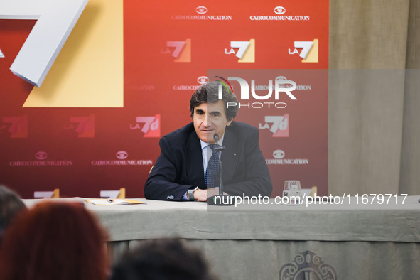 Urbano Cairo attends the press conference for the presentation of the LA7 2024/2025 schedules at Hotel Principe di Savoia in Milan, Italy, o...