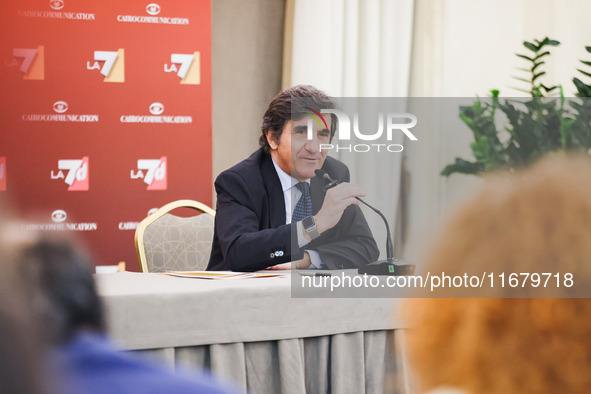 Urbano Cairo attends the press conference for the presentation of the LA7 2024/2025 schedules at Hotel Principe di Savoia in Milan, Italy, o...