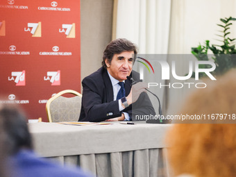 Urbano Cairo attends the press conference for the presentation of the LA7 2024/2025 schedules at Hotel Principe di Savoia in Milan, Italy, o...