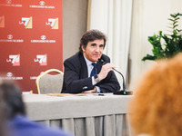 Urbano Cairo attends the press conference for the presentation of the LA7 2024/2025 schedules at Hotel Principe di Savoia in Milan, Italy, o...