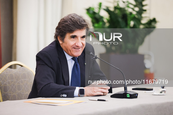 Urbano Cairo attends the press conference for the presentation of the LA7 2024/2025 schedules at Hotel Principe di Savoia in Milan, Italy, o...