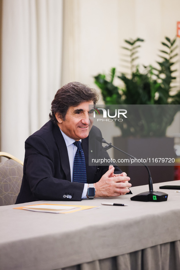 Urbano Cairo attends the press conference for the presentation of the LA7 2024/2025 schedules at Hotel Principe di Savoia in Milan, Italy, o...