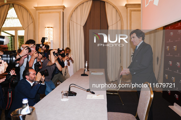 Urbano Cairo attends the press conference for the presentation of the LA7 2024/2025 schedules at Hotel Principe di Savoia in Milan, Italy, o...