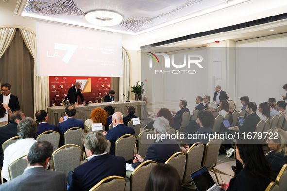 Urbano Cairo attends the press conference for the presentation of the LA7 2024/2025 schedules at Hotel Principe di Savoia in Milan, Italy, o...