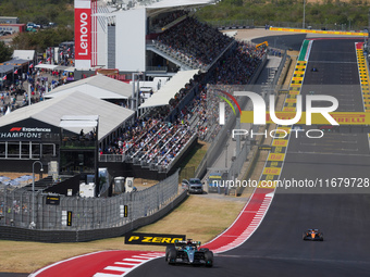 George Russell of the UK drives the (63) Mercedes-AMG Petronas F1 Team F1 W15 E Performance Mercedes during the Formula 1 Pirelli United Sta...