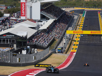 George Russell of the UK drives the (63) Mercedes-AMG Petronas F1 Team F1 W15 E Performance Mercedes during the Formula 1 Pirelli United Sta...