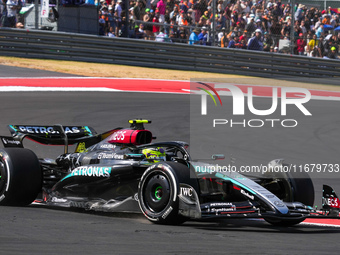 Lewis Hamilton of the UK drives the (44) Mercedes-AMG Petronas F1 Team F1 W15 E Performance Mercedes during the Formula 1 Pirelli United Sta...