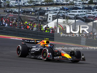 Sergio Perez of Mexico drives the (11) Oracle Red Bull Racing RB20 Honda RBPT during the Formula 1 Pirelli United States Grand Prix 2024 in...