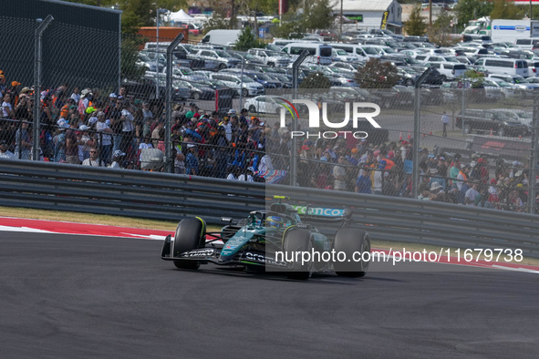 Fernando Alonso of Spain drives the (14) Aston Martin Aramco Cognizant F1 Team AMR24 Mercedes during the Formula 1 Pirelli United States Gra...