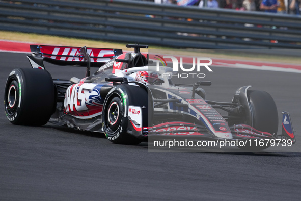 Kevin Magnussen of Denmark drives the (20) MoneyGram Haas F1 Team VF-24 Ferrari during the Formula 1 Pirelli United States Grand Prix 2024 i...