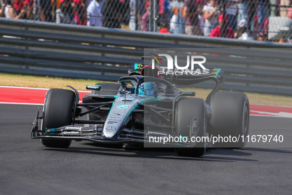 George Russell of the UK drives the (63) Mercedes-AMG Petronas F1 Team F1 W15 E Performance Mercedes during the Formula 1 Pirelli United Sta...