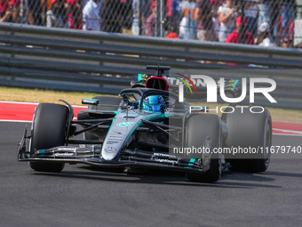 George Russell of the UK drives the (63) Mercedes-AMG Petronas F1 Team F1 W15 E Performance Mercedes during the Formula 1 Pirelli United Sta...