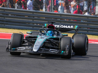 George Russell of the UK drives the (63) Mercedes-AMG Petronas F1 Team F1 W15 E Performance Mercedes during the Formula 1 Pirelli United Sta...