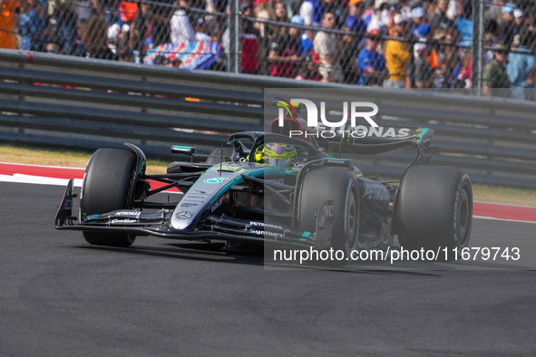 Lewis Hamilton of the UK drives the (44) Mercedes-AMG Petronas F1 Team F1 W15 E Performance Mercedes during the Formula 1 Pirelli United Sta...