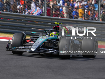 Lewis Hamilton of the UK drives the (44) Mercedes-AMG Petronas F1 Team F1 W15 E Performance Mercedes during the Formula 1 Pirelli United Sta...