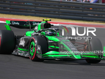 Guanyu Zhou of China drives the (24) Stake F1 Team Kick Sauber C44 Ferrari during the Formula 1 Pirelli United States Grand Prix 2024 in Aus...