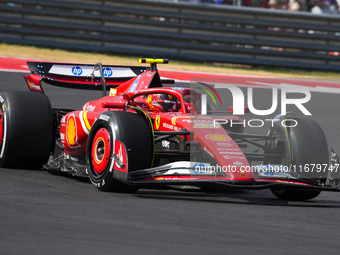 Carlos Sainz Jr. of Spain drives the (55) Scuderia Ferrari SF-24 Ferrari during the Formula 1 Pirelli United States Grand Prix 2024 in Austi...