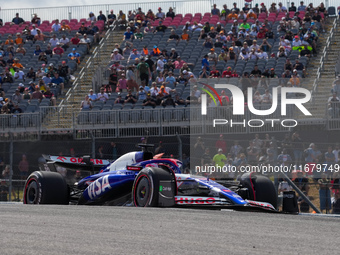 Liam Lawson of New Zealand drives the (30) Visa Cash app RB VCARB01 Honda RBPT during the Formula 1 Pirelli United States Grand Prix 2024 in...