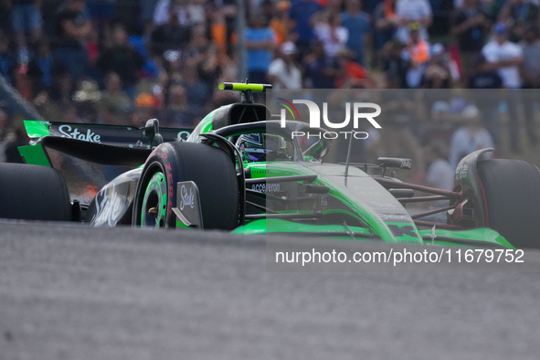 Guanyu Zhou of China drives the (24) Stake F1 Team Kick Sauber C44 Ferrari during the Formula 1 Pirelli United States Grand Prix 2024 in Aus...