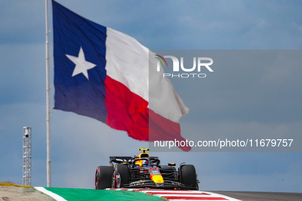 Sergio Perez of Mexico drives the (11) Oracle Red Bull Racing RB20 Honda RBPT during the Formula 1 Pirelli United States Grand Prix 2024 in...