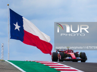 Carlos Sainz Jr. of Spain drives the (55) Scuderia Ferrari SF-24 Ferrari during the Formula 1 Pirelli United States Grand Prix 2024 in Austi...