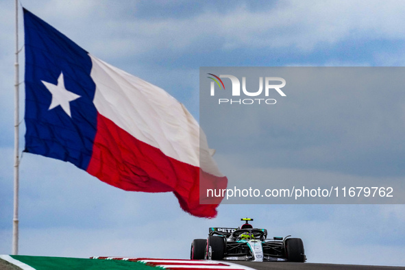 Lewis Hamilton of the UK drives the (44) Mercedes-AMG Petronas F1 Team F1 W15 E Performance Mercedes during the Formula 1 Pirelli United Sta...