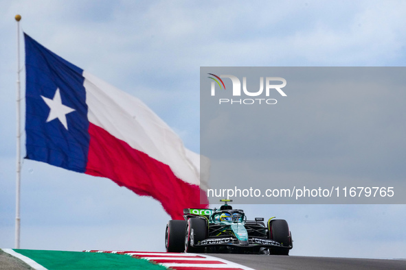 Fernando Alonso of Spain drives the (14) Aston Martin Aramco Cognizant F1 Team AMR24 Mercedes during the Formula 1 Pirelli United States Gra...