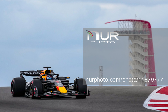 Max Verstappen of the Netherlands drives the Oracle Red Bull Racing RB20 Honda RBPT during the Formula 1 Pirelli United States Grand Prix 20...