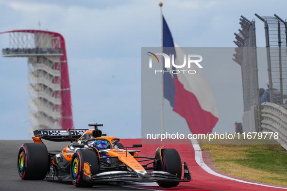 Oscar Piastri of Australia drives the McLaren F1 Team MCL38 Mercedes during the Formula 1 Pirelli United States Grand Prix 2024 in Austin, U...