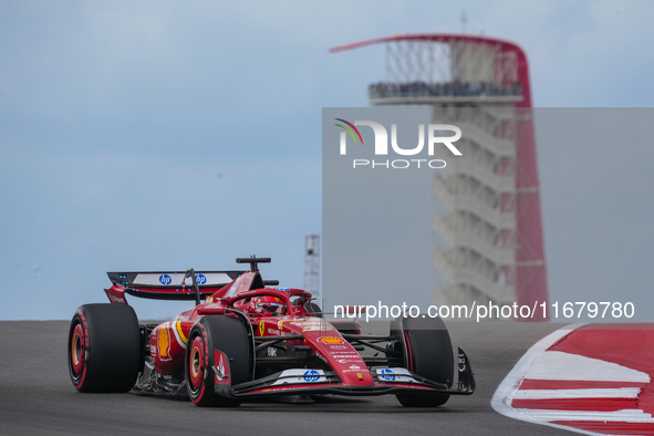 Charles Leclerc of Monaco drives the (16) Scuderia Ferrari SF-24 Ferrari during the Formula 1 Pirelli United States Grand Prix 2024 in Austi...