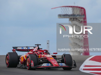 Charles Leclerc of Monaco drives the (16) Scuderia Ferrari SF-24 Ferrari during the Formula 1 Pirelli United States Grand Prix 2024 in Austi...