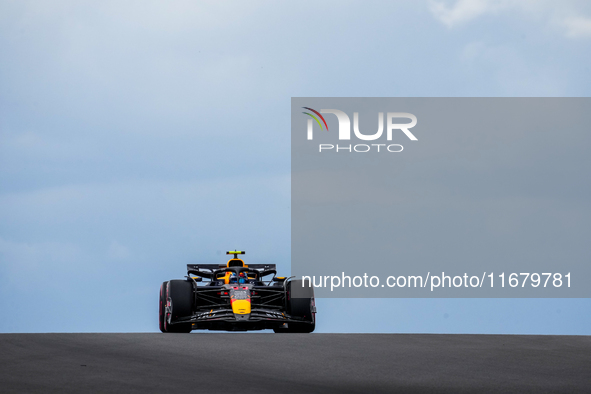 Sergio Perez of Mexico drives the (11) Oracle Red Bull Racing RB20 Honda RBPT during the Formula 1 Pirelli United States Grand Prix 2024 in...