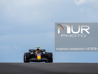 Sergio Perez of Mexico drives the (11) Oracle Red Bull Racing RB20 Honda RBPT during the Formula 1 Pirelli United States Grand Prix 2024 in...