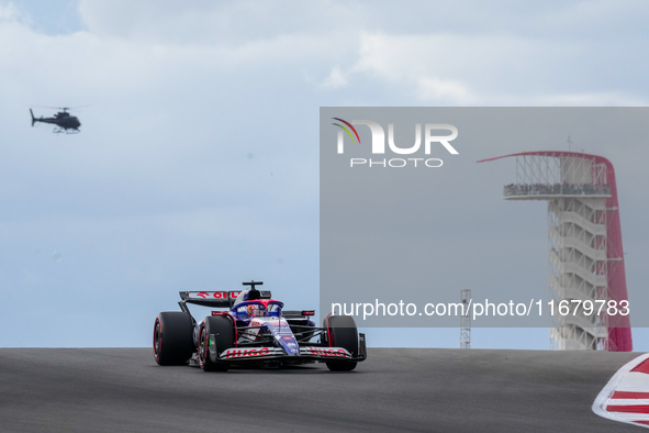 Liam Lawson of New Zealand drives the (30) Visa Cash app RB VCARB01 Honda RBPT during the Formula 1 Pirelli United States Grand Prix 2024 in...