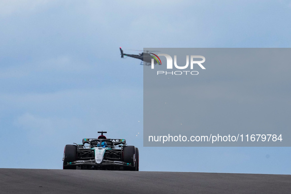 George Russell of the UK drives the (63) Mercedes-AMG Petronas F1 Team F1 W15 E Performance Mercedes during the Formula 1 Pirelli United Sta...