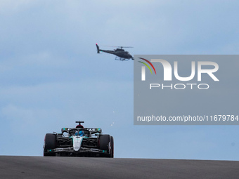 George Russell of the UK drives the (63) Mercedes-AMG Petronas F1 Team F1 W15 E Performance Mercedes during the Formula 1 Pirelli United Sta...