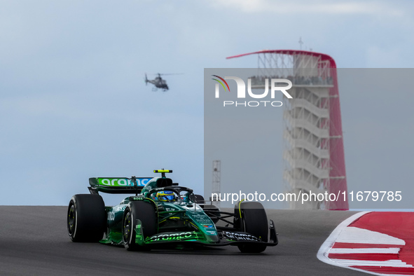 Fernando Alonso of Spain drives the (14) Aston Martin Aramco Cognizant F1 Team AMR24 Mercedes during the Formula 1 Pirelli United States Gra...