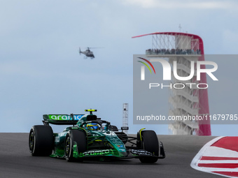 Fernando Alonso of Spain drives the (14) Aston Martin Aramco Cognizant F1 Team AMR24 Mercedes during the Formula 1 Pirelli United States Gra...