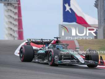 George Russell of the UK drives the (63) Mercedes-AMG Petronas F1 Team F1 W15 E Performance Mercedes during the Formula 1 Pirelli United Sta...