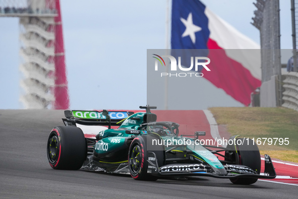 Lance Stroll of Canada drives the (18) Aston Martin Aramco Cognizant F1 Team AMR24 Mercedes during the Formula 1 Pirelli United States Grand...