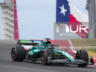 Lance Stroll of Canada drives the (18) Aston Martin Aramco Cognizant F1 Team AMR24 Mercedes during the Formula 1 Pirelli United States Grand...